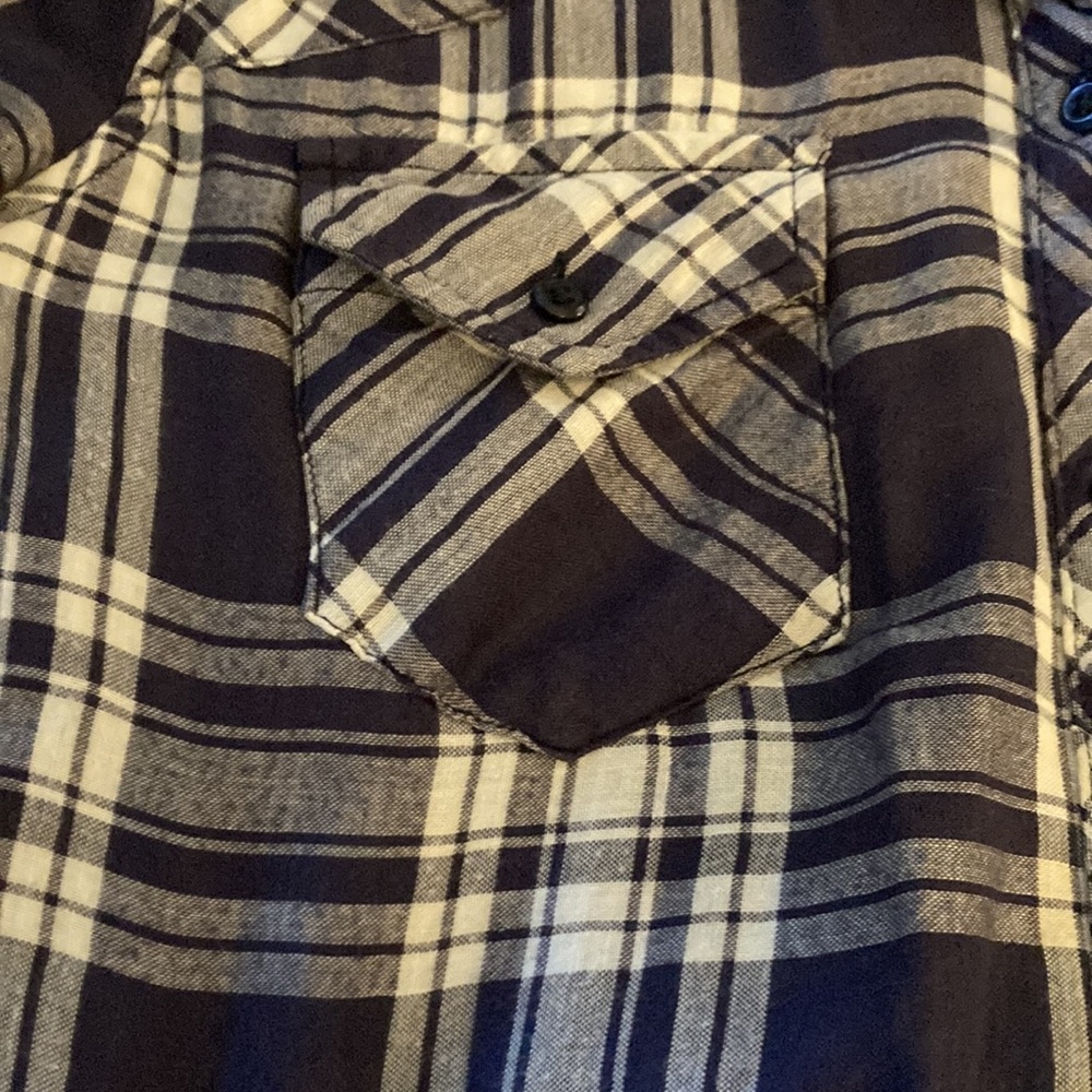 Rails Navy and White Plaid Button Down Shirt - Picture 6 of 9